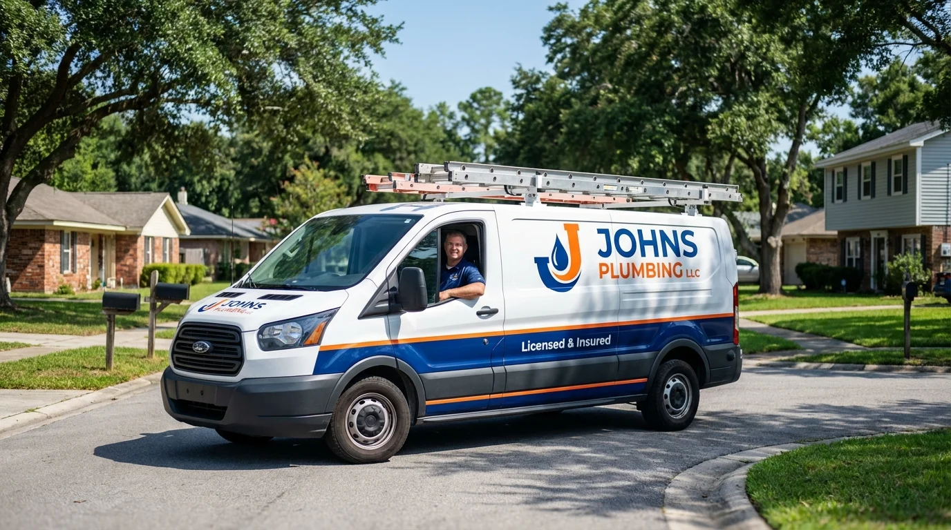 Johns Plumbing LLC service van in Timmonsville, SC