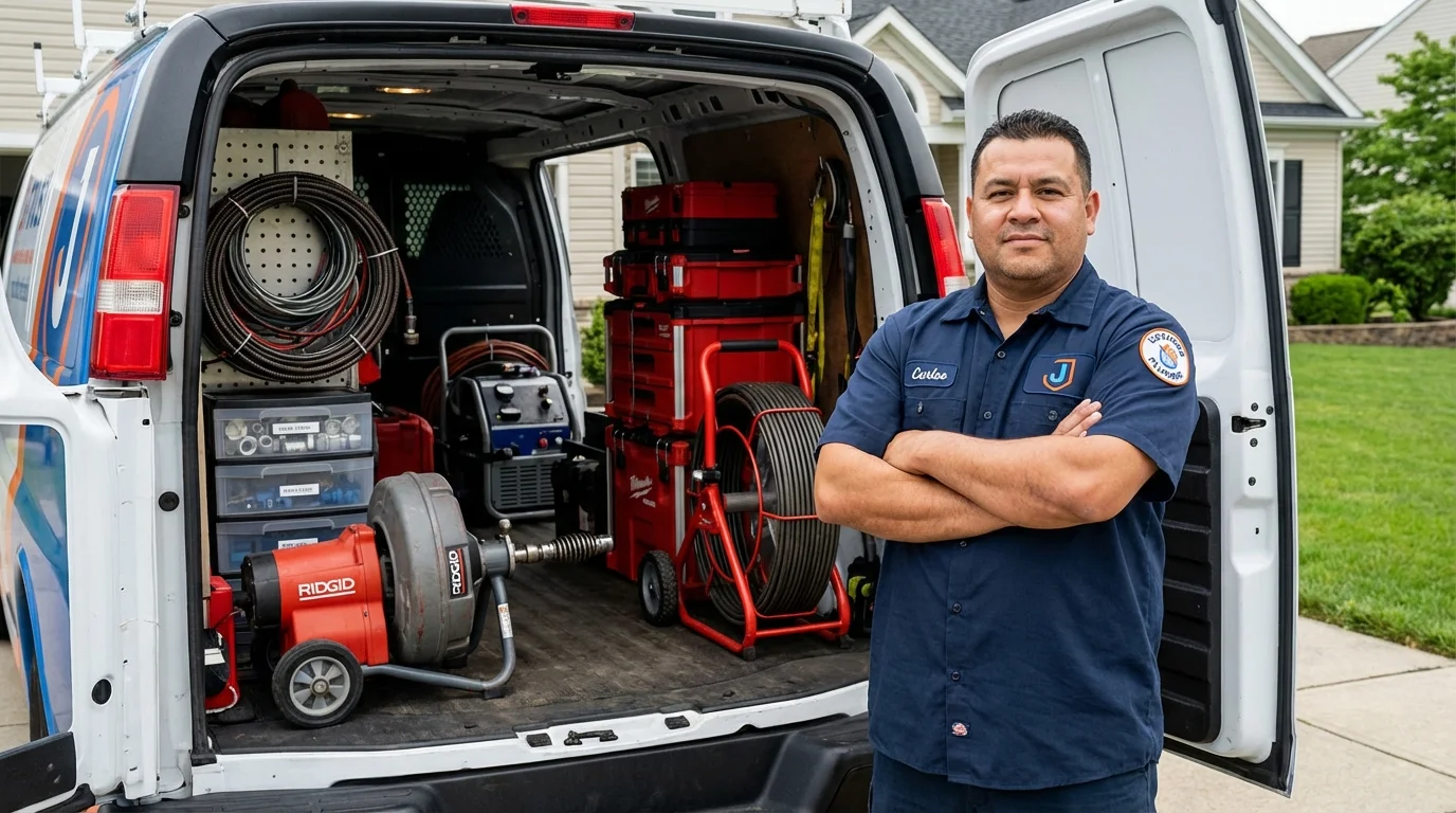 Professional drain cleaning equipment and Johns Plumbing LLC plumber in Timmonsville